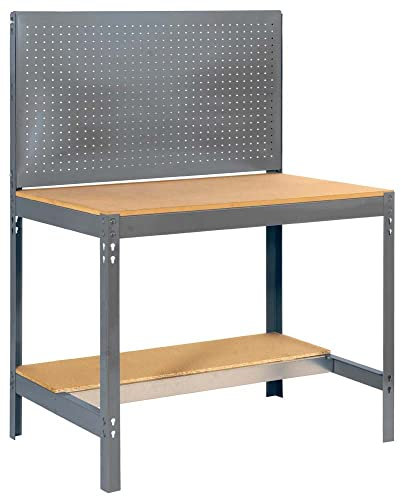 Werkbank Buffalo mit Werkzeugwand | HxBxT 84x150x61cm | Traglast 600kg | Grau