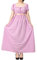 COSDREAMER Robe médiévale Victorienne Taille Haute rétro régence pour Femme avec Ruban et Manches Bouffantes, Violet, L (Grande Taille) (Taille Tall)