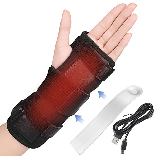 Heizung Handgelenkbandage Karpaltunnelsyndrom Schiene, Neopren Handgelenkschiene, 3 Heizstufen, Handgelenk Bandagen für Schmerzlinderung und Unterstützung für linke und rechte Hand
