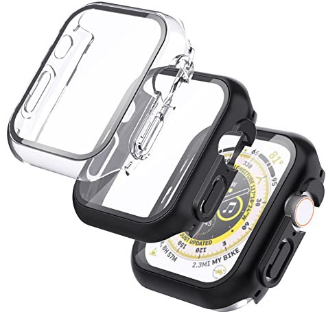 Natbok 2 Piezas Funda con Cristal Templado Protector de Pantalla para Apple Watch Ultra 49mm/Apple Watch Ultra 2 49mm 2023,Funda Protectora Dura PC,Antiarañazos,Anti-Choque para Apple Watch Ultra 49mm