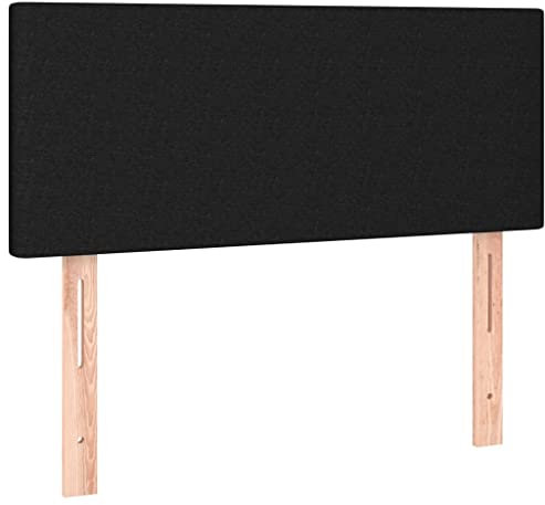 vidaXL Kopfteil, Bettkopfteil mit Holzbeinen, Höhenverstellbar Polsterkopfteil für Bett, Betthaupt Bettzubehör Schlafzimmer, Schwarz 90x5x78/88 cm Stoff