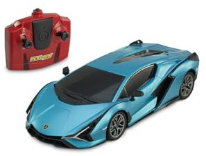 RE-EL TOYS Art. 2346 Lamborghini Siàn, ferngesteuertes Modell Rc 2.4GHz mit Frontlichtern, Maßstab 1:24, hellblau