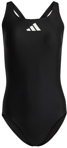 adidas Donna 3 Bar Logo Swimsuit, Black / White, 26