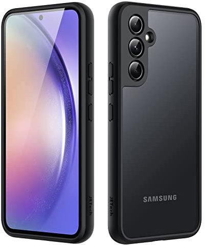 JETech Cover Opaca per Samsung Galaxy A54 5G 6,4 Pollici, Custodia Posteriore Glassata Traslucida Sottile, Anti-Impronte (Nero)