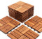 Ikodm Dalles terrasse Lot de 11 carreaux en bois d'acacia,1 m²-30 x 30 cm dalles composées de 12 lattes chacune-Pour balcon,jardin