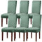 Stuhlhussen 6er Set, Universal Stretch stuhlbezug Stuhlüberzug Esszimmerstühle Bezug, Elastische Moderne Abnehmbar Waschbar Stuhlhussen für Esszimmerstühle, Küche, Hochzeit, Bankett, Bohnengrün
