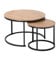 Calicosy - 2 runde Couchtische Ausziehtische - Holzoptik - Melaminbeschichtete FSC Spanplatten - Metallbeine - Modulares Design - Wohnzimmer - B 70 x T 70 x H 45,5 cm - B 45 x T 45 x H 40,5 cm