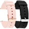 Molain 2 Stück Schnellverschluss-Silikon-Uhrenarmbänder, wasserdichte Herren-Uhrenarmbänder mit schwarz/silberner Edelstahlschnalle (20mm, schwarz/rosa)
