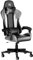 HLONONE Ergonomischer Gaming Stuhl Einstellbarer Neigungswinkel Gamer Stuhl mit Lendenwirbelstütze Einstellbare Armlehne Racing Stil PU Leder,Grau