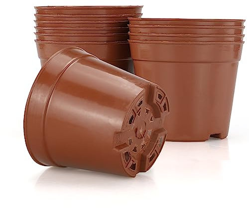 LWMLWM Lot de 10 pots de culture, 8,5 cm, de qualité supérieure - Pots ronds pour la culture de plantes - Pots de fleurs pour semis pour fruits, légumes, plantes, plantes succulentes, semis, boutures,