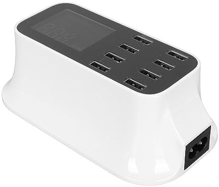 8-Port USB Ladestation mit LED-Anzeige – Bis Zu 12A Schnelladung Für Smartphones Tablets & Mehrere Geräte