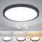 Combuh LED Ceiling Light with Motion Twilight Sensor, 28W 2800LM Ø30CM Round Black Ceiling Lamp with Radar Detector, 3000K/4000K/6000K IP56 Bathroom Ceiling Lights for Hallway Stairs Porch