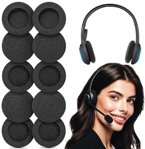 Lot de 10 Coussinets en Mousse Souple pour Audio, Bonnette Casque Audio, Mousse Ecouteurs, Coussinet Casque Audio, Mousse Casque Audio, Protection Casque Audio