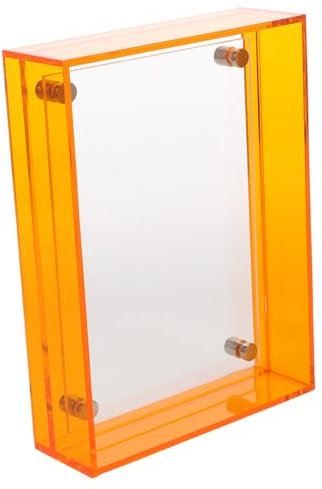 Alipis orangefarbener Fotorahmen 8 x 12 Bilderrahmen Büroplakate Clip-Foto Bild steht Bildhalter Fotorahmen für die Wand klarer Bilderrahmen Schreibtisch Tablett Ausstellungsstand Acryl