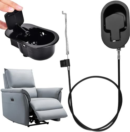 XAVSWRDE 1 Stück Universal Liegestuhl Griff Ersatz mit Kabel Legierung Release Griff für Lehnstuhl Entriegelungsgriff Griff Lehnengriffe für Couch Sofa Pull Stuhl Sofa Ersatzteile für Lehnstuhl Pull