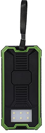 Yctze Tragbare 20000-mAh-Solar-Powerbank, Dual-USB-Schnellladung, Mobiles Powerbank-Ladegehäuse, DIY-Kit (Green)