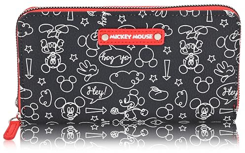Fast Forward Disney Minnie Mouse Geldbörse Damen – PU-Leder Handgelenk-Geldbörsen für Damen – Mickey Mouse Minnie Mouse Handgelenktasche, Schwarz, Small