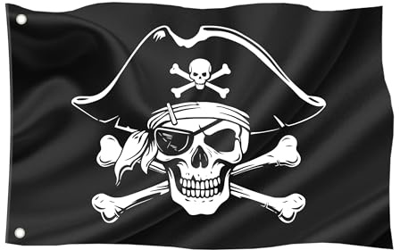 Flags Ahoy Drapeau pirate 60x40 cm 23,6x15,7 po résistant intempéries œillets extérieur intérieur 100% polyester