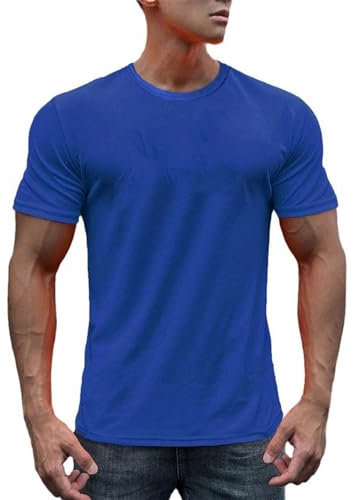 Kurzarm Herren Mode Trend Druck T-Shirt Herren Einfarbig T-Shirt Herren Base Shirt Herren Casual T-Shirt Herren Klassisch Poloshirt Herren L-Blue1 XXL