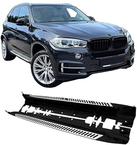 Marchepieds latéraux Modifycar pour BMW X5 | F15 | 2013-2018 - Aluminium brossé - Noir