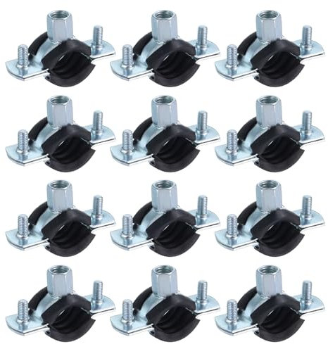 sourcing map 12 Pcs Split Ring Pipe Hanger, 20mm/0.8inch Adjustable Pipe Bracket Clamp Wall Ceiling Mount Pipe Strap Support for Plumbing Drainage Pipe Tube