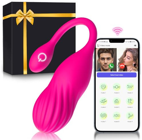 Vibradorador Mujer Juguetes Eróticos Para Pareja Sexuales Control Remoto APP 9 Modos Vibradorador Clítoris Consoladores.. para Mujer Vibrador Mando Distancia Huevo Vibración con Mando (rojo)
