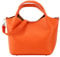 SH Leder Damen Handtasche aus Echtleder Beuteltasche mit Schultergurt und Innentasche Elegante Henkeltasche Crossbody Tasche für Alltag & Büro 28x18cm Sophia G684 (Orange)