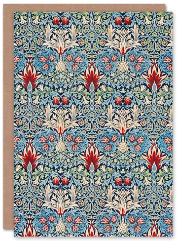 Artery8 William Morris Art Card Snakeshead Flower Pattern