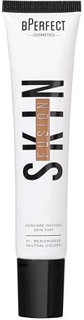 BPerfect Skin Fusion Skin Tint SPF 25 – Lightweight, Buildable Skincare Hybrid for a Radiant, Natural-Look Base – Shade 21 Medium/Deep Neutral Golden, 30ml