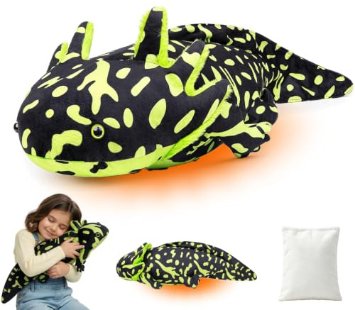 capybaraflying Axolotl-Plüschtier mit Gewicht,Axolotl-Plüschtier mit Gewicht,kuscheliges Green Tierkissen zum Kuscheln,30in, 4,4lb, Salamandre einzigartiges Geschenk für Kinder