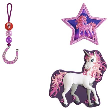 Step by Step Magic Mags „Pretty Unicorn Nuala“, 3-teilig, 2 Magnet-Applikationen und 1 Anhänger, Einhorn, passend zum Schulranzen oder Vorschulrucksack