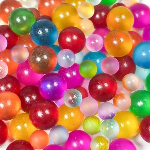 100 Stück Murmeln Glas, Glasmurmeln Bunt, 10 mm und 16 mm Glasmurmeln Glas | Murmeln Groß, Murmeln Bunt Glasmurmeln für Murmelspiele, Bastelarbeiten sowie zur Dekoration von Vasen und Aquarien