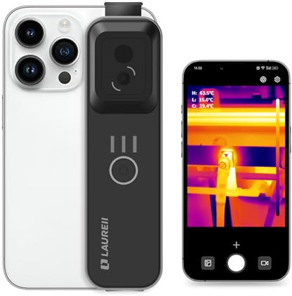 LAUREII Sparkone - Telecamera termica per immagini termiche, risoluzione 256 x 192 IR, telecamera termica con WiFi, da -15,6 °C a 550 °C, telecamera a infrarossi wireless 25 Hz per ispezioni