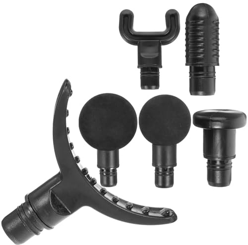 Massageaufsatz für Muskeln 6 Stück, Tragbarer Massagekopf Schwarz | ABS Ausführung, Adapter für Sportmassagegerät, für Fitnesspersonal und Gewichtheber, Unterstützt Regeneration
