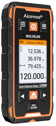 Leitungssucher Ortungsgerät, Wandscanner – Aicevoos kabelsuchgerät, HD-LCD-Display mit Lasermessung und intelligentem Mikroprozessor-Chip, Bolzendetektor für die Mitte und Kante von Holz, AC-Draht