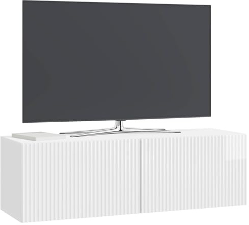 vidaXL Wandmontierter TV-Schrank 98 x 31 x 30 cm Hochglanz Weiß