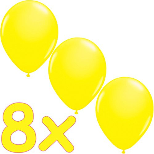 Folat SB-Pack mit 8 Neon-Rundballons, gelb