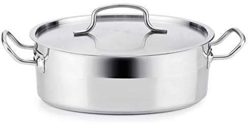 Quid Azzero Tartera Acero Inoxidable 32x7,5cm - 5,7l Acero Inox Apto Vitrocerámica Apto Inducción 100% Higiénico