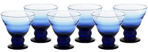 GELATO VERO 6er Set Eisschale Set Dessertschale Eisbecher Glas Antico Blau 12,5 cm
