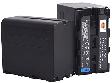 DSTE® 2x Replacement Li-ion NP-F970 Battery for Sony DCM-M1 MVC-CD1000 HDR-FX1 DCR-VX2100E DSR-PD190P NEX-FS700RH HXR-NX3 Camera as NP-F930 NP-F950 NP-F960