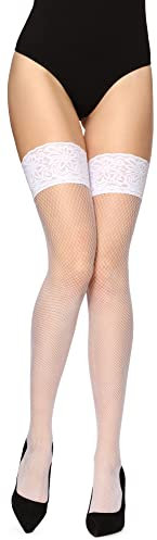 Merry Style Medias de Rejilla para mujer Autoadhesivas de Red Malla Lencería Sexy para Mujeres Underwear Pantys Tights MSSS003 (Negro-2, M/L (40-44))