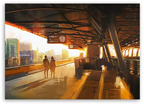 ge Bildet Bild auf Leinwand | waiting in 70x50 cm als Wandbild | Wand-deko Dekoration Wohnung modern Bilder | 1230