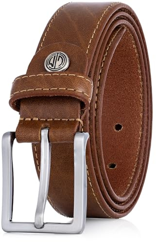 LINDENMANN Ledergürtel Herren/Gürtel Herren, Rindledergürtel XL bombiert, cognac, Größe/Size:115;Farbe/Color:braun