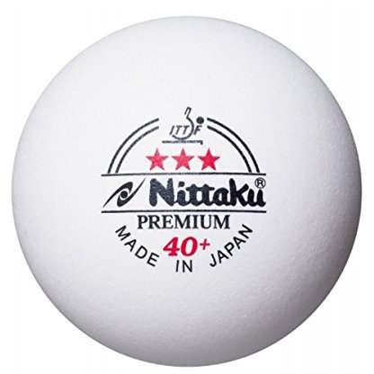 NITTAKU Tischtennisbälle Plastikball Premium 3 Stern Weiss 40+ ITTF, (6 Stücke), original und neu
