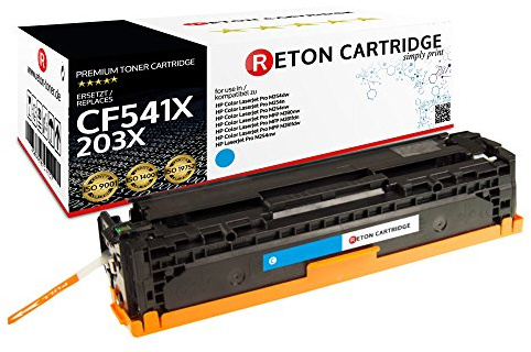Original Reton Toner | 40% höhere Druckleistung | kompatibel mit HP 203X CF541X Cyan für HP Color LaserJet Pro M281fdw, Pro M280nw M281fdn M254nw M254dw M254n