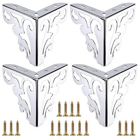 Sumnacon 4Pcs Modern Sofa Legs Furniture Accessories of Table Cabinet Metal Legs Stainless Steel Furniture Legs with Screws (12cm)