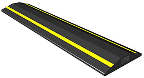 Allcam FCP 3m Rubber Floor Cable Cover/Cable Protector w/Hi Vis yellow Stripes & 15x 8 mm Cable Channel