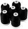 Simthread 6 Spulen 1000M (1100Y) Polyester-Stickereigarn, 40wt 100% Polyester-Garne für alle Stickmaschinen - Schwarz