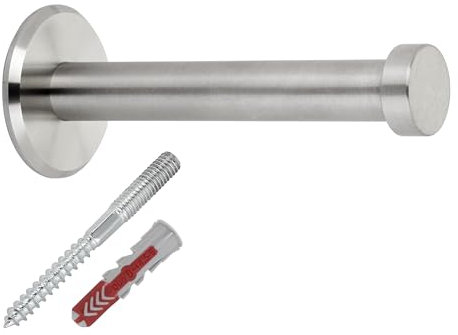 1 Stück SOTECH Garderobenhaken TALEA mit Platte echt Edelstahl massiv inkl. Montagematerial Ø 10/15 mm Länge 70 mm Gesamtlänge 73 mm Wandhaken Handtuchhalter