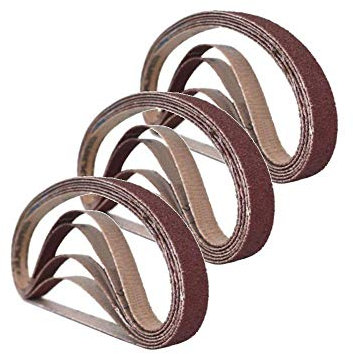 25mm x 762mm Sanding Belts, 3 Each of 60/80/100/120/240 Grits, Belt Sander Tool for Woodworking, Metal Polishing, 15 Pack Aluminum Oxide Sanding Belt